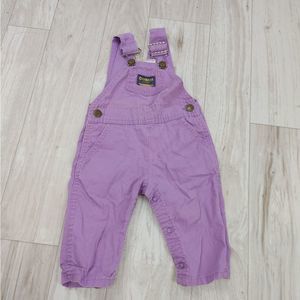 Vintage USA OshKosh B’gosh Baby Girls Overalls Vestbak 12 Mos Purple Lavender.
